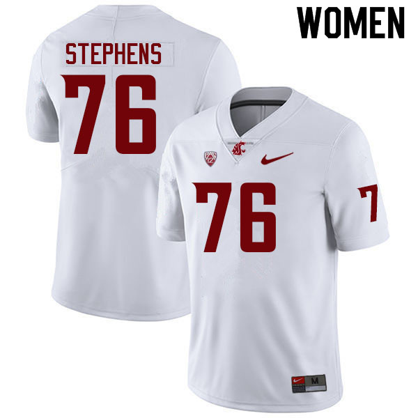 Women #76 Grant Stephens Washington State Cougars College Football Jerseys Sale-White
